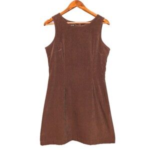 Pellini Sz M Chocolate Brown Velveteen Sleeveless Mini Dress Boho Vintage Inspo